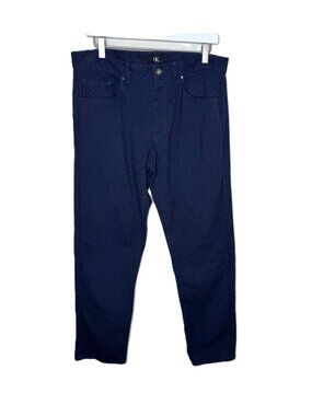 CK Calvin Klein Men's Blue Pique Knit Slim Straight Leg Pants, Size 32